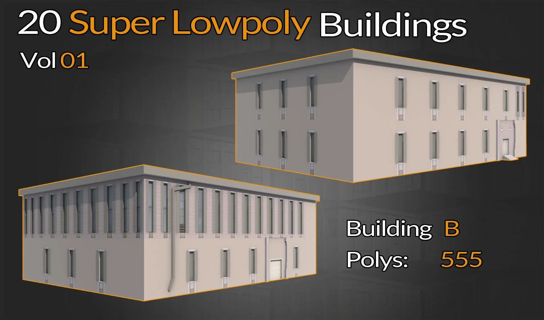 20 Super Low-Poly buildings