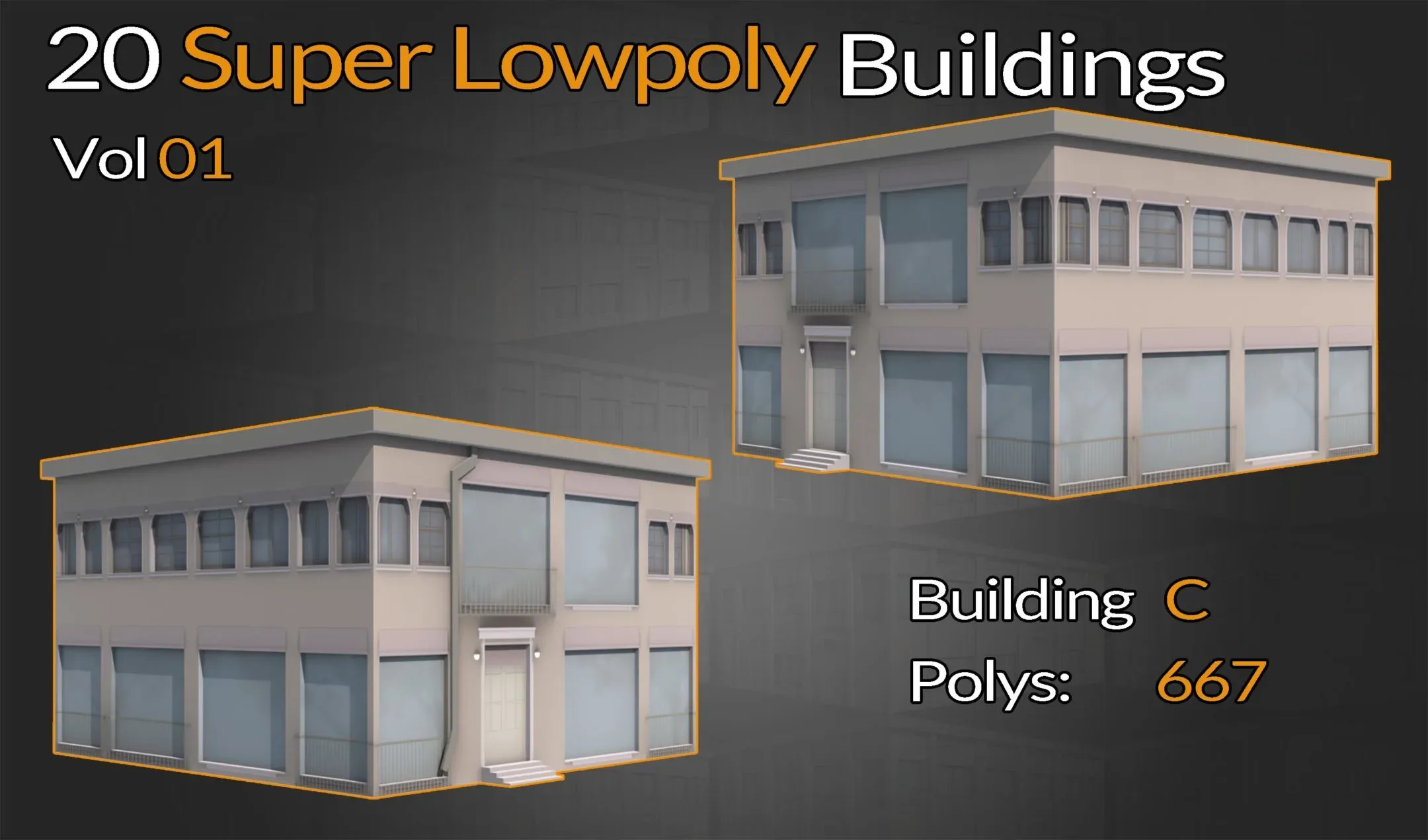 20 Super Low-Poly buildings