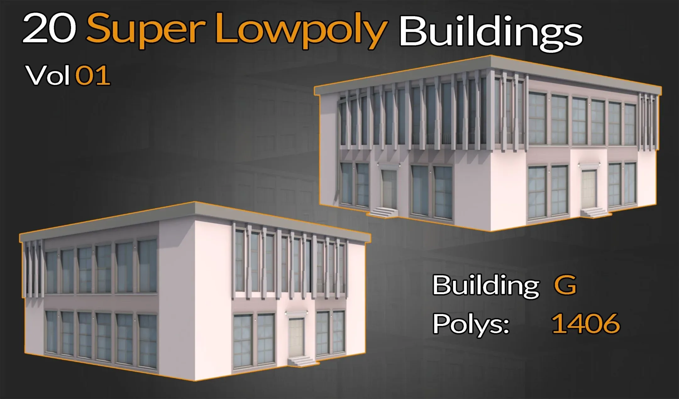 20 Super Low-Poly buildings