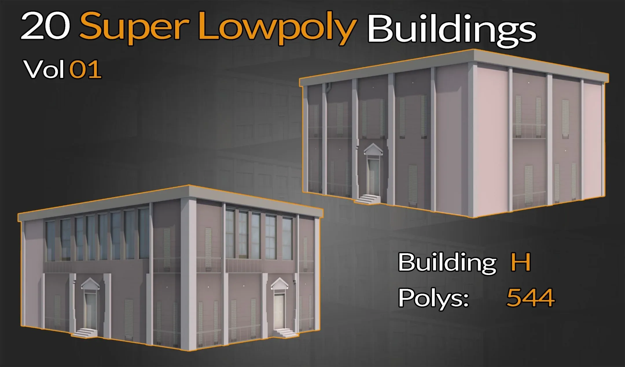 20 Super Low-Poly buildings