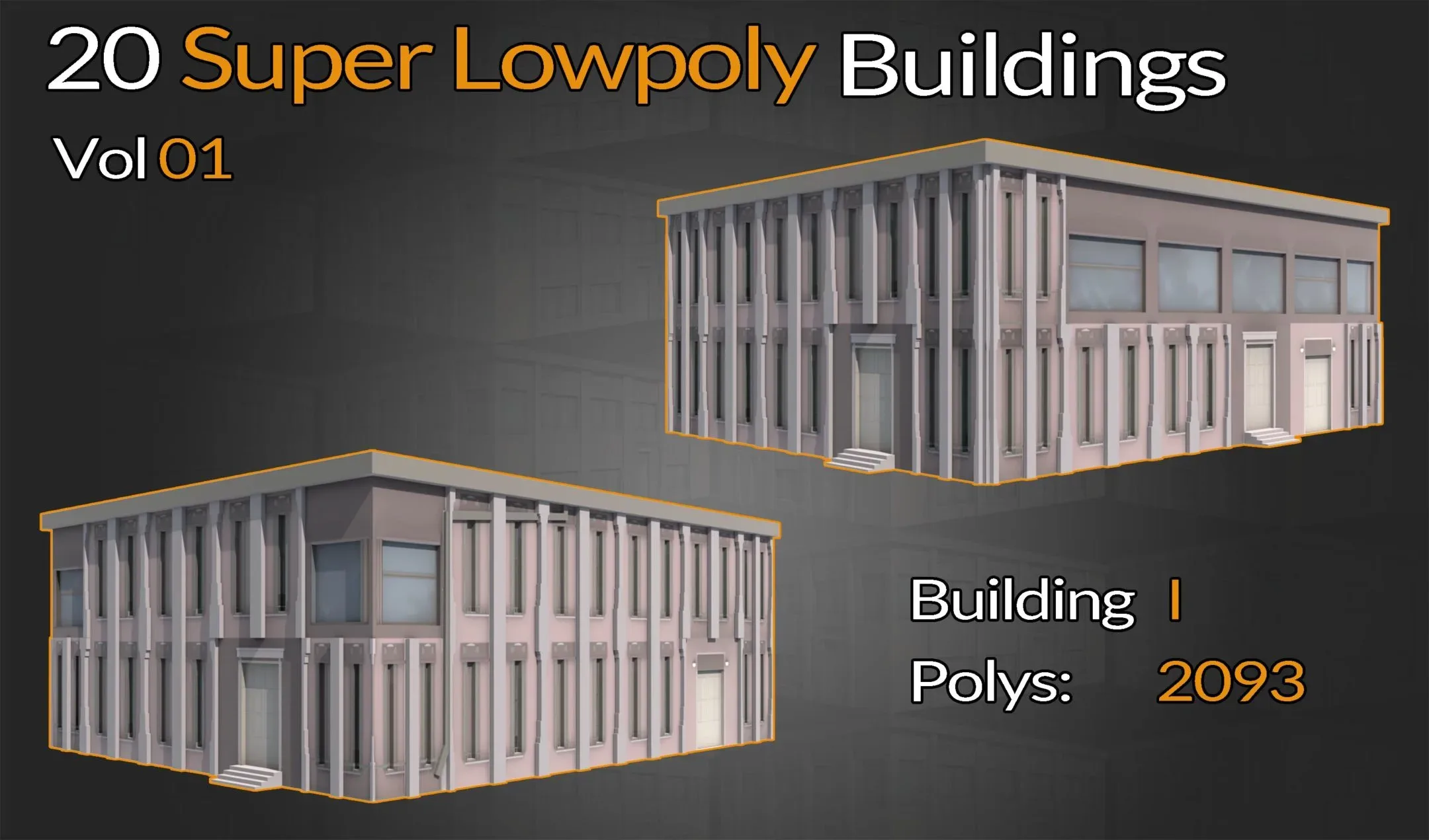 20 Super Low-Poly buildings