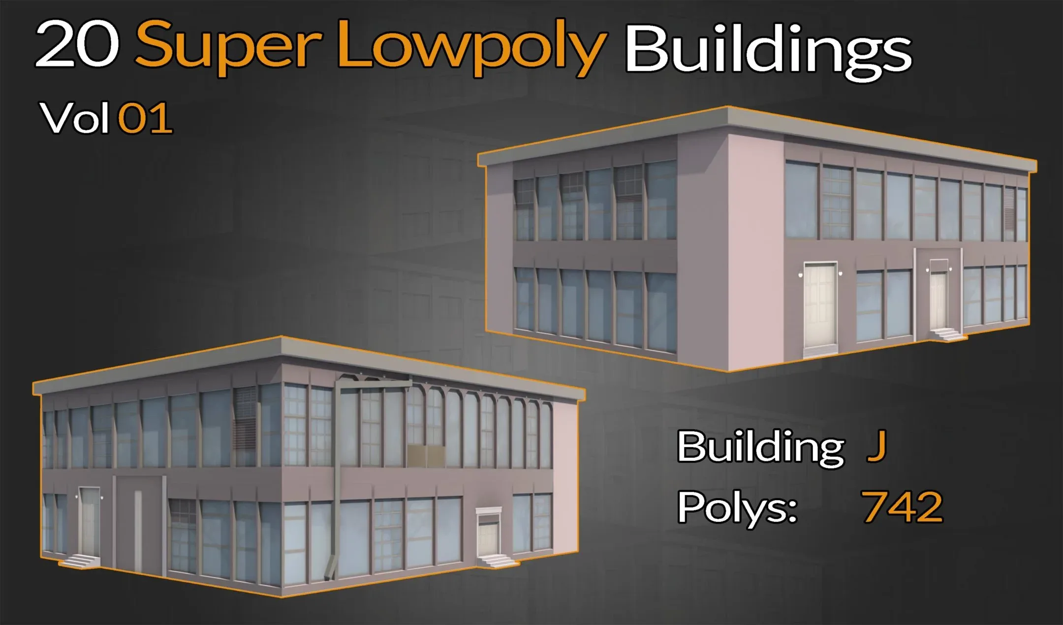 20 Super Low-Poly buildings