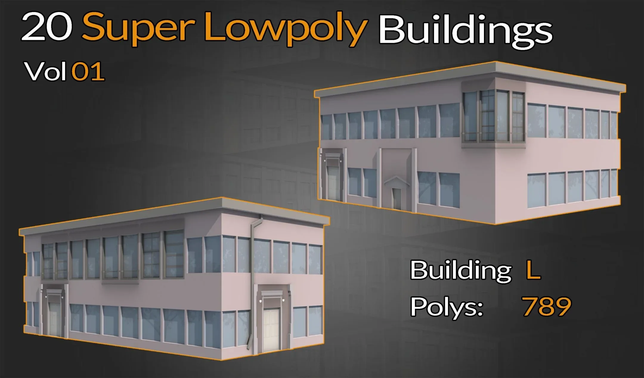 20 Super Low-Poly buildings