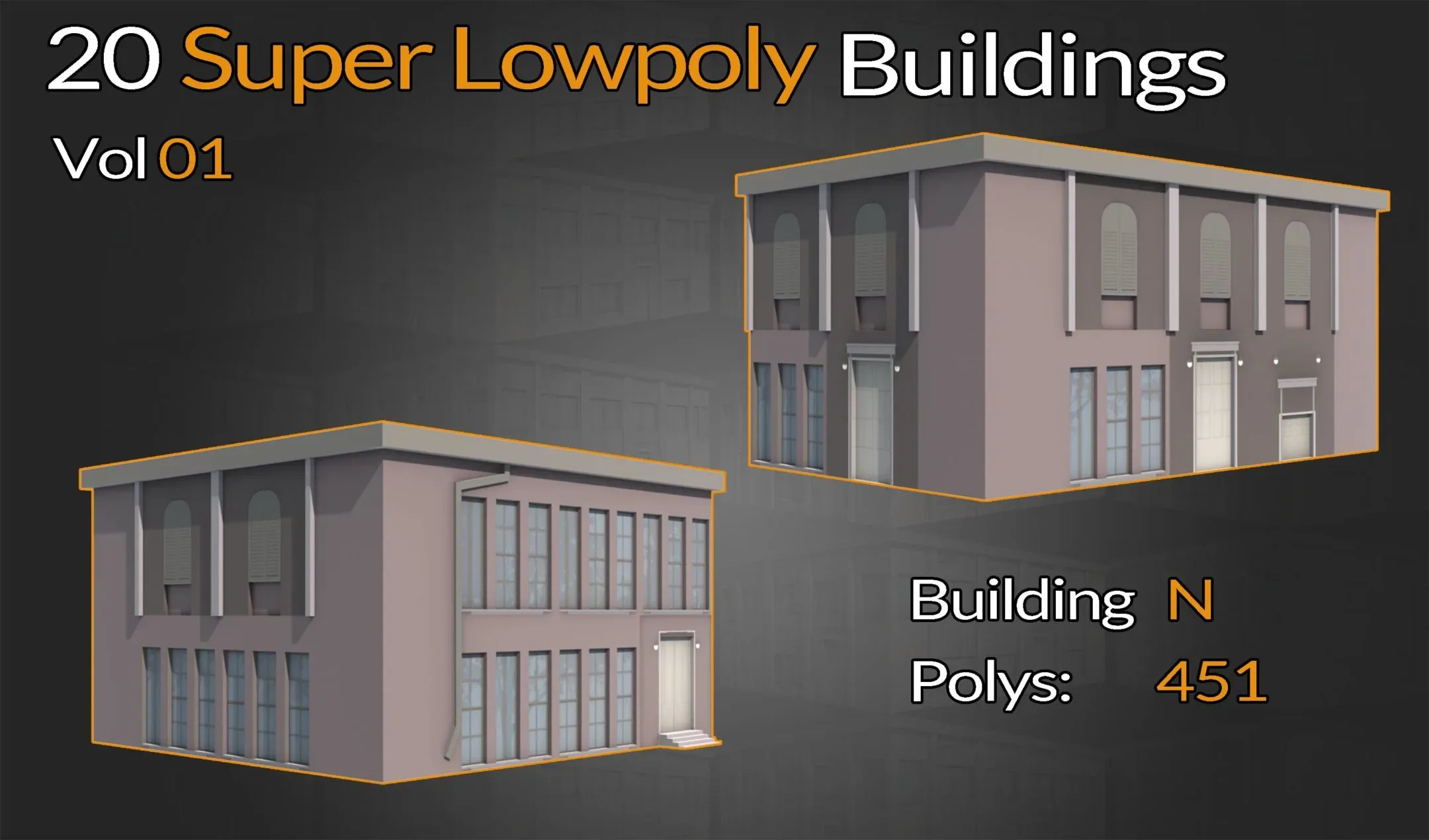 20 Super Low-Poly buildings