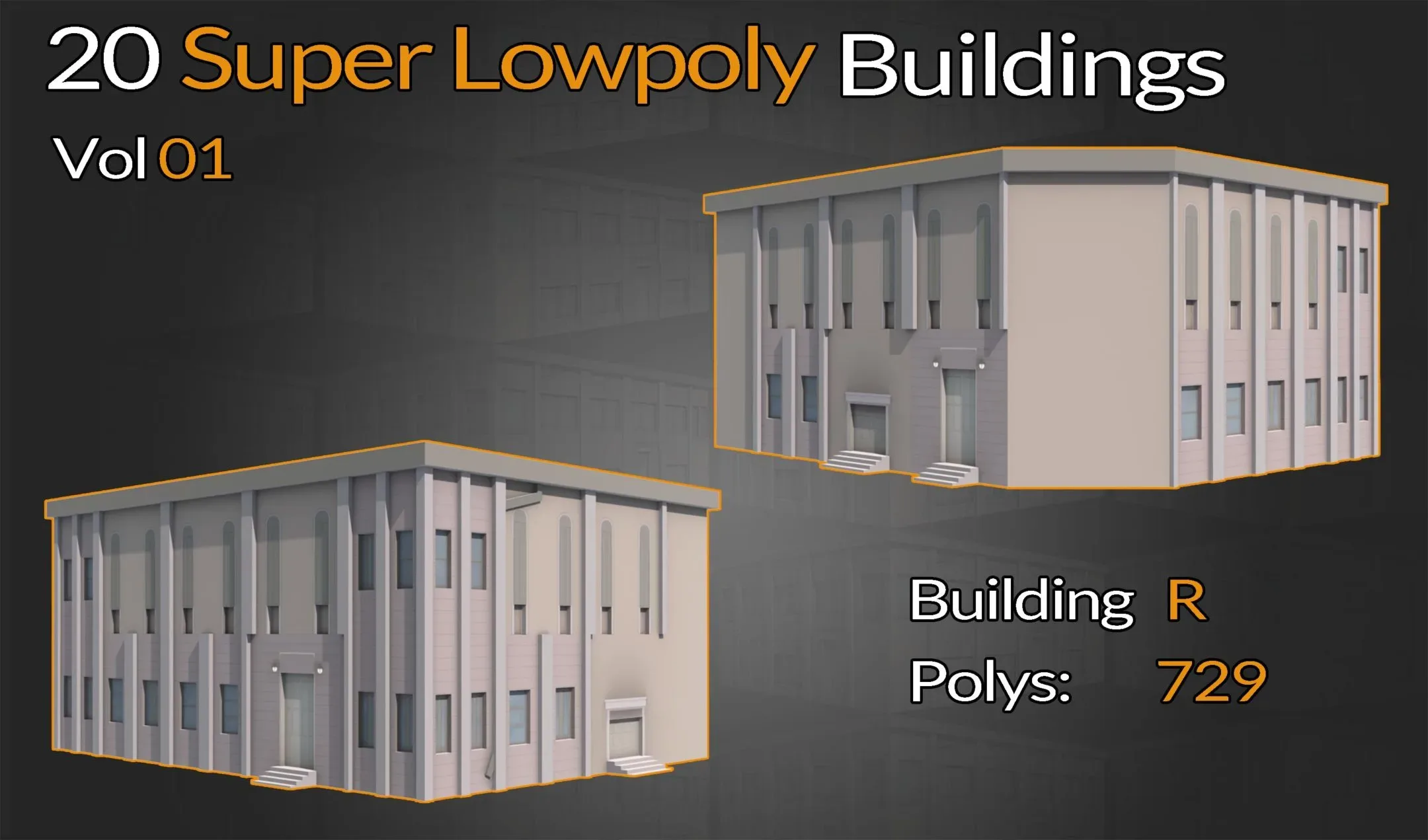 20 Super Low-Poly buildings