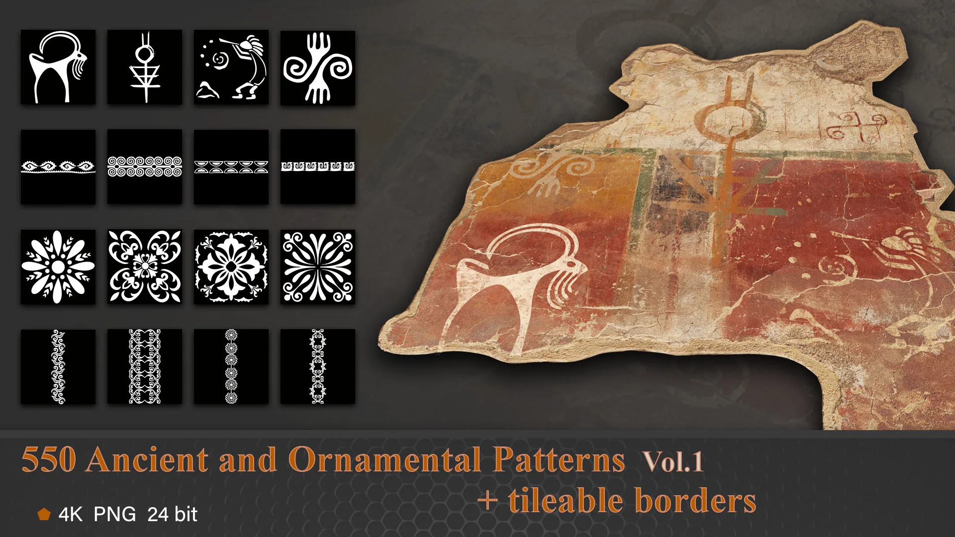 550 Ancient and ornamental Alpha patterns vol.1