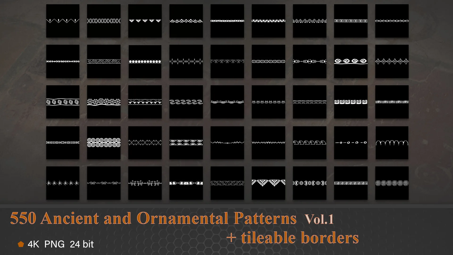 550 Ancient and ornamental Alpha patterns vol.1