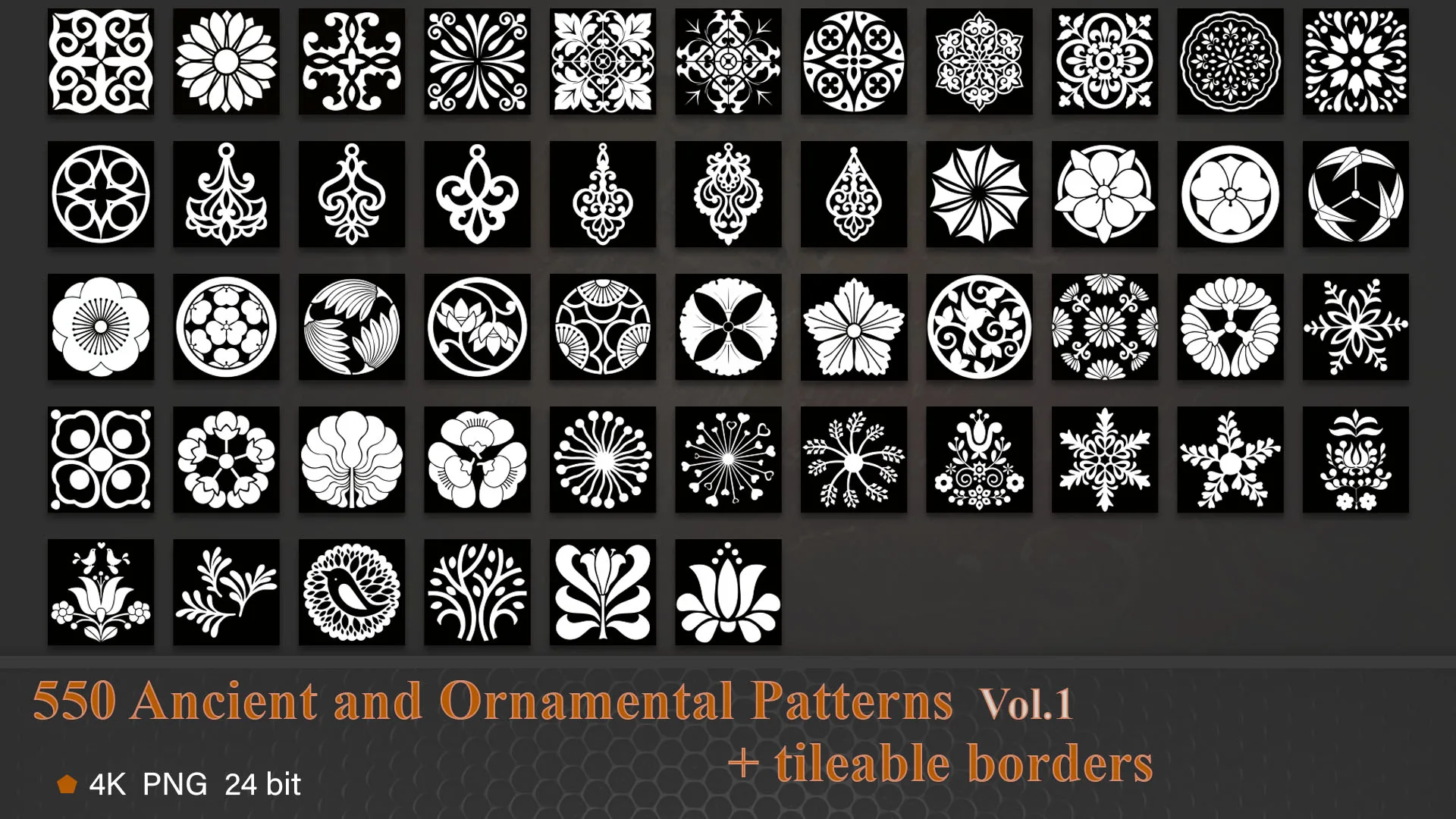 550 Ancient and ornamental Alpha patterns vol.1