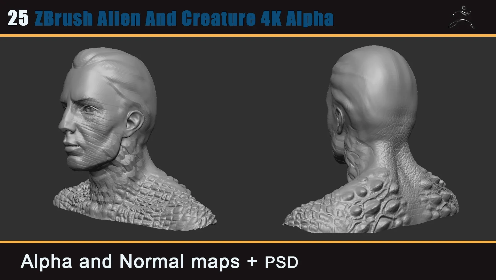 35 Zbrush Alien and creature 4k alpha - updated