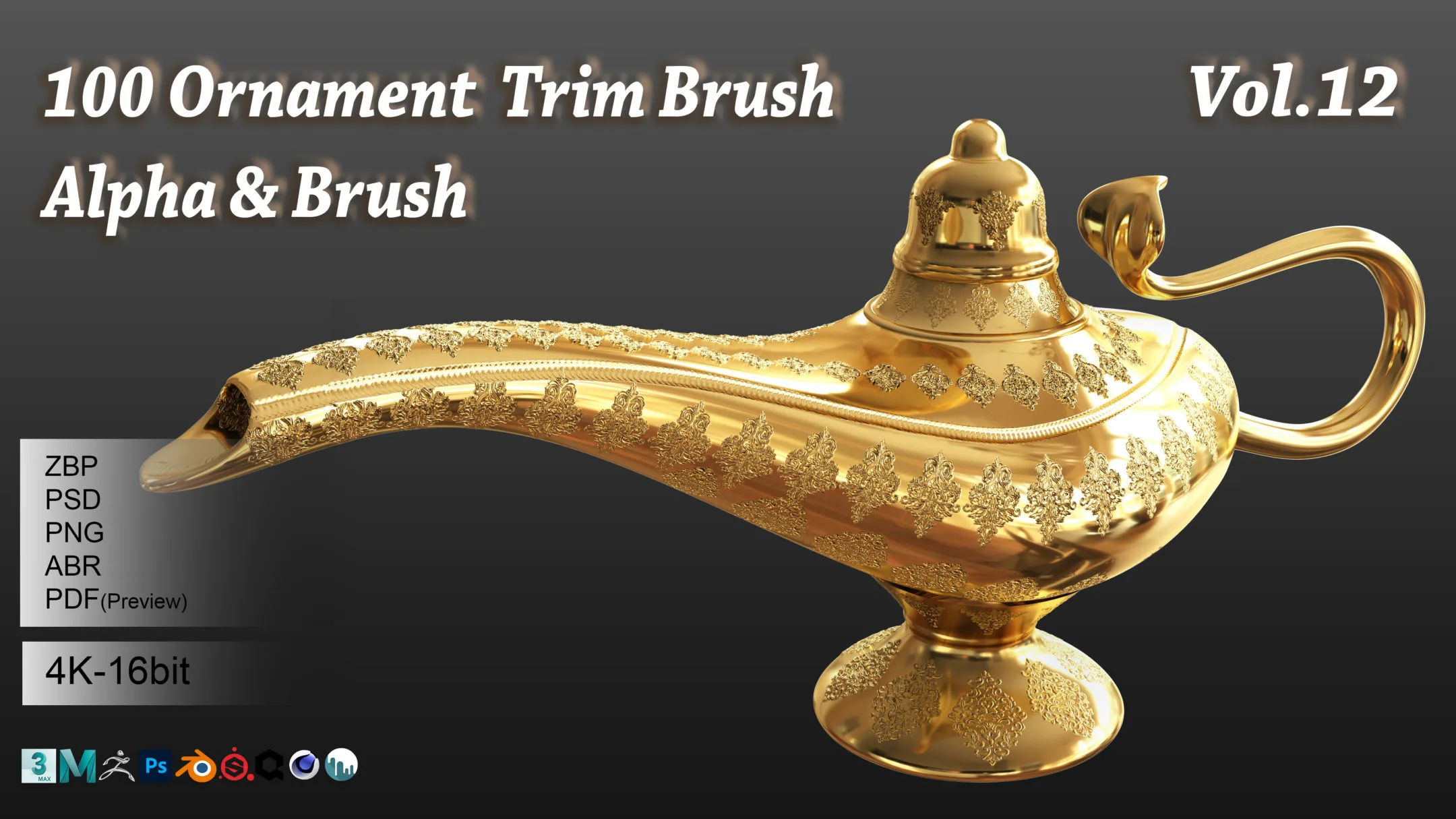 100 Ornament Trim Brush(Alpha & Brush)