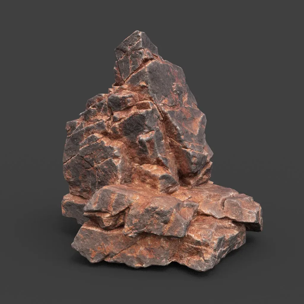 Low poly Desert Cracked Rock 220124