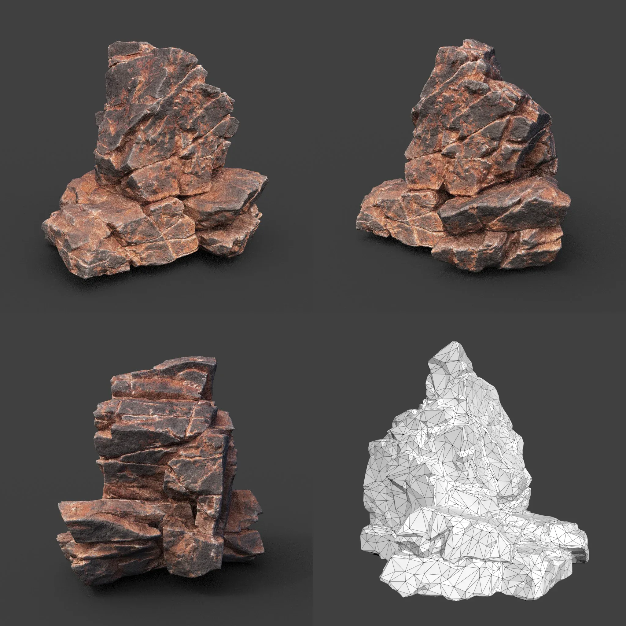 Low poly Desert Cracked Rock 220124