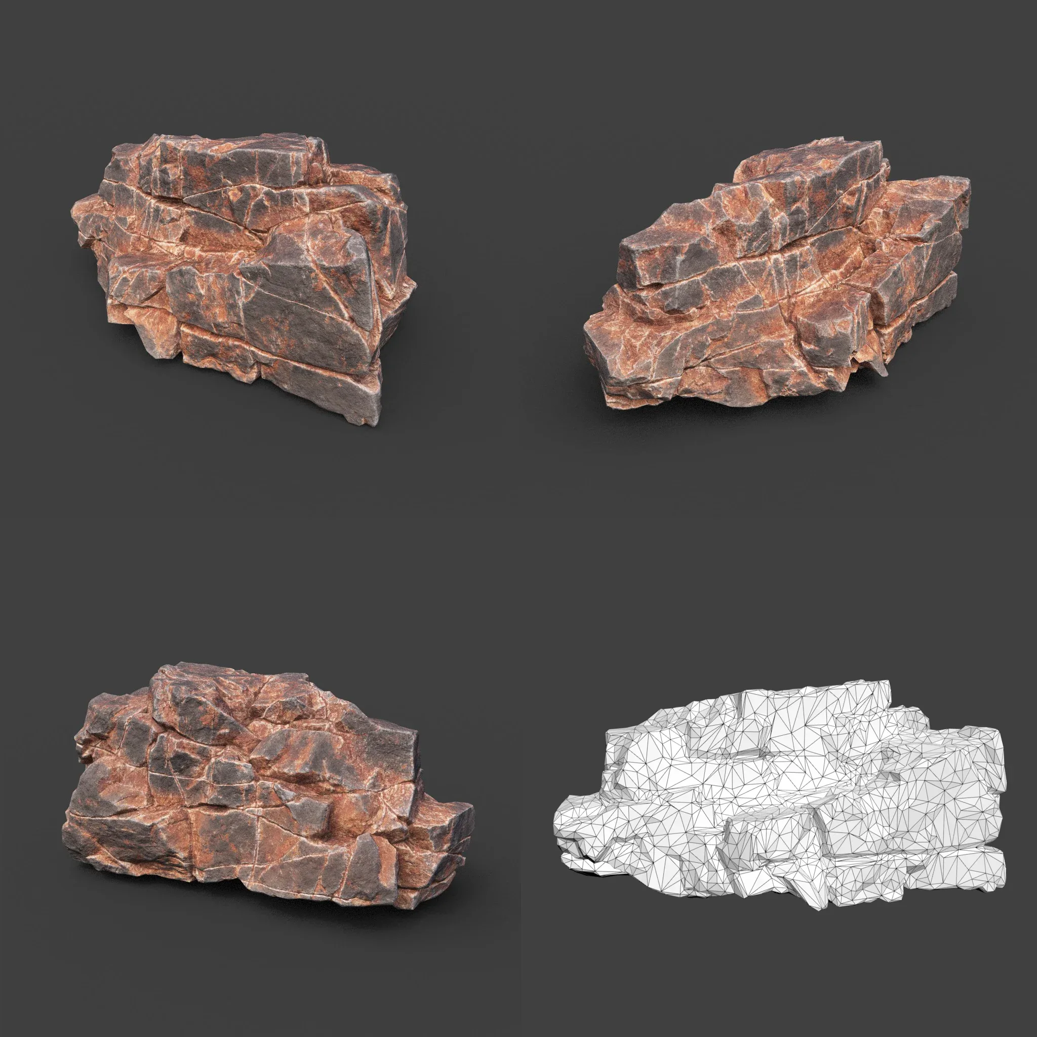 Low poly Desert Cracked Rock 220124