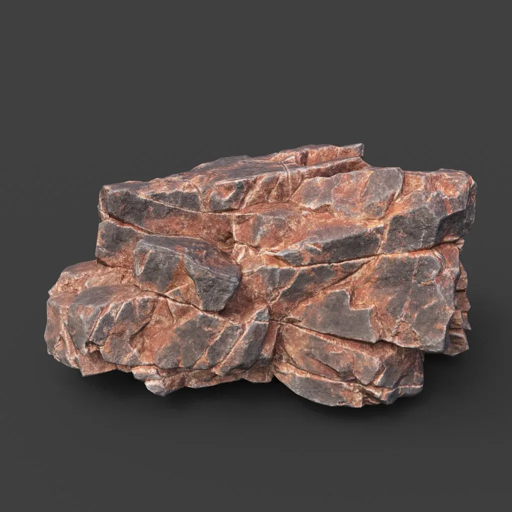 Low poly Desert Cracked Rock 220124