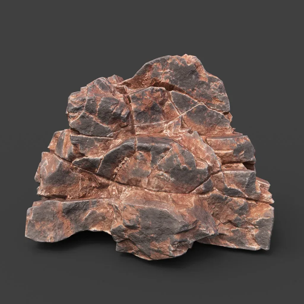 Low poly Desert Cracked Rock 220124