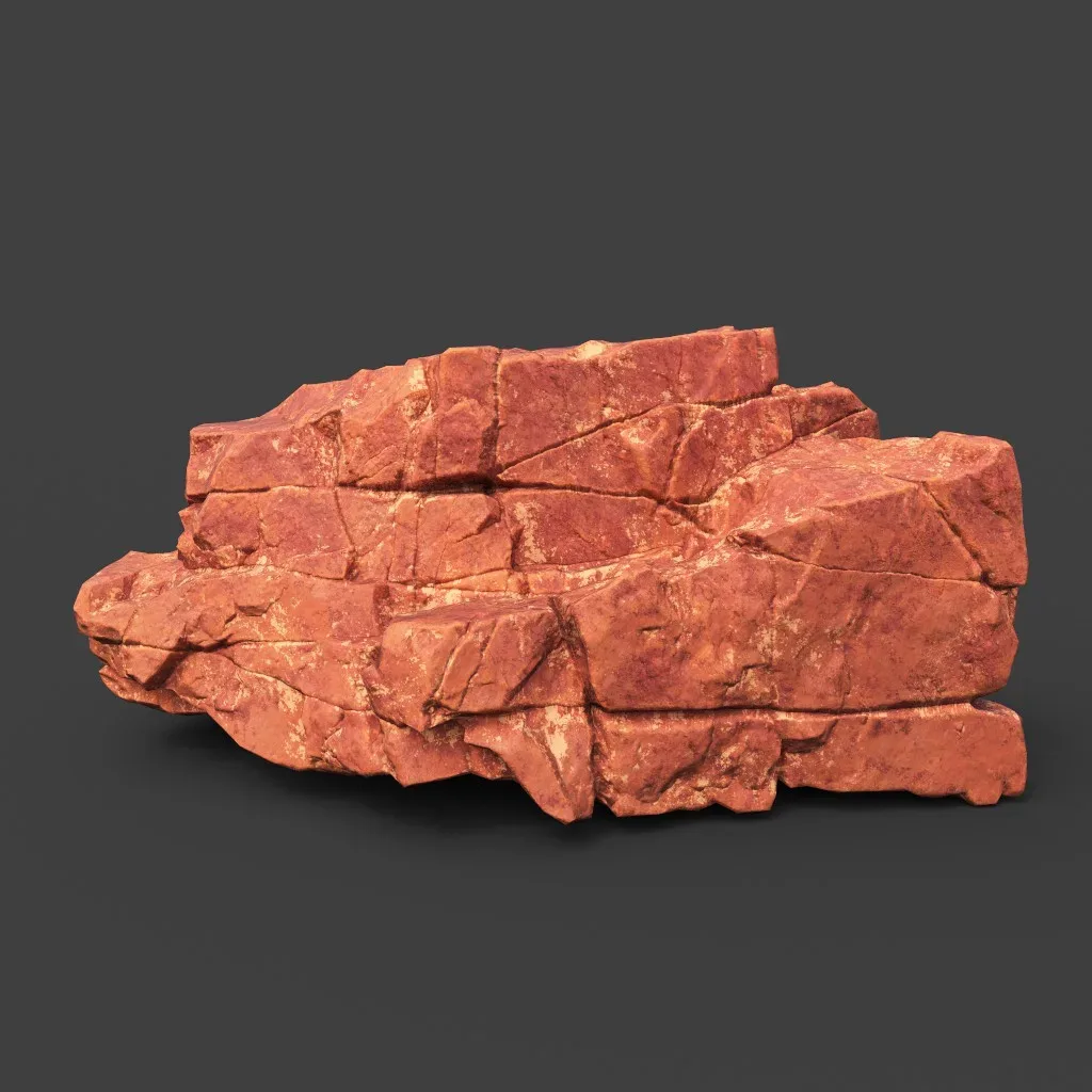 Low poly Sandstone Cracked Rock 220124