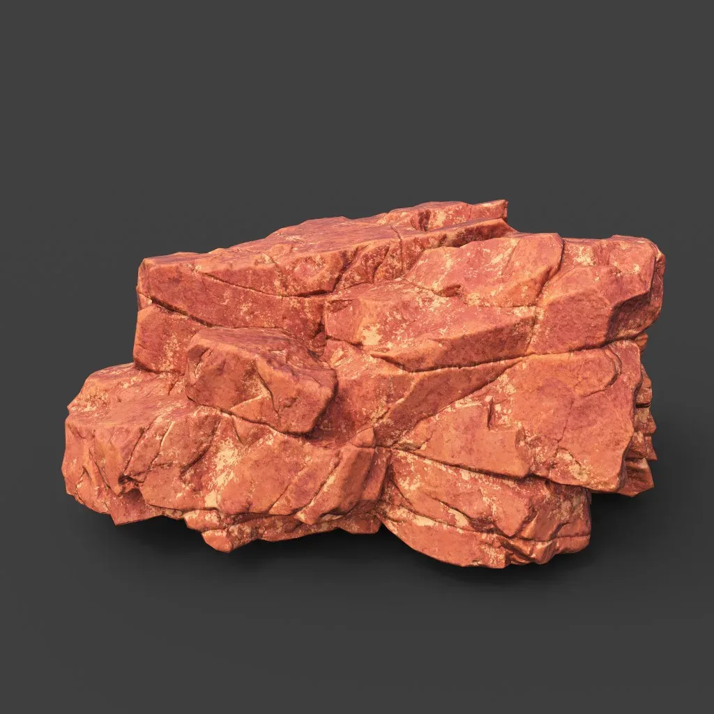 Low poly Sandstone Cracked Rock 220124