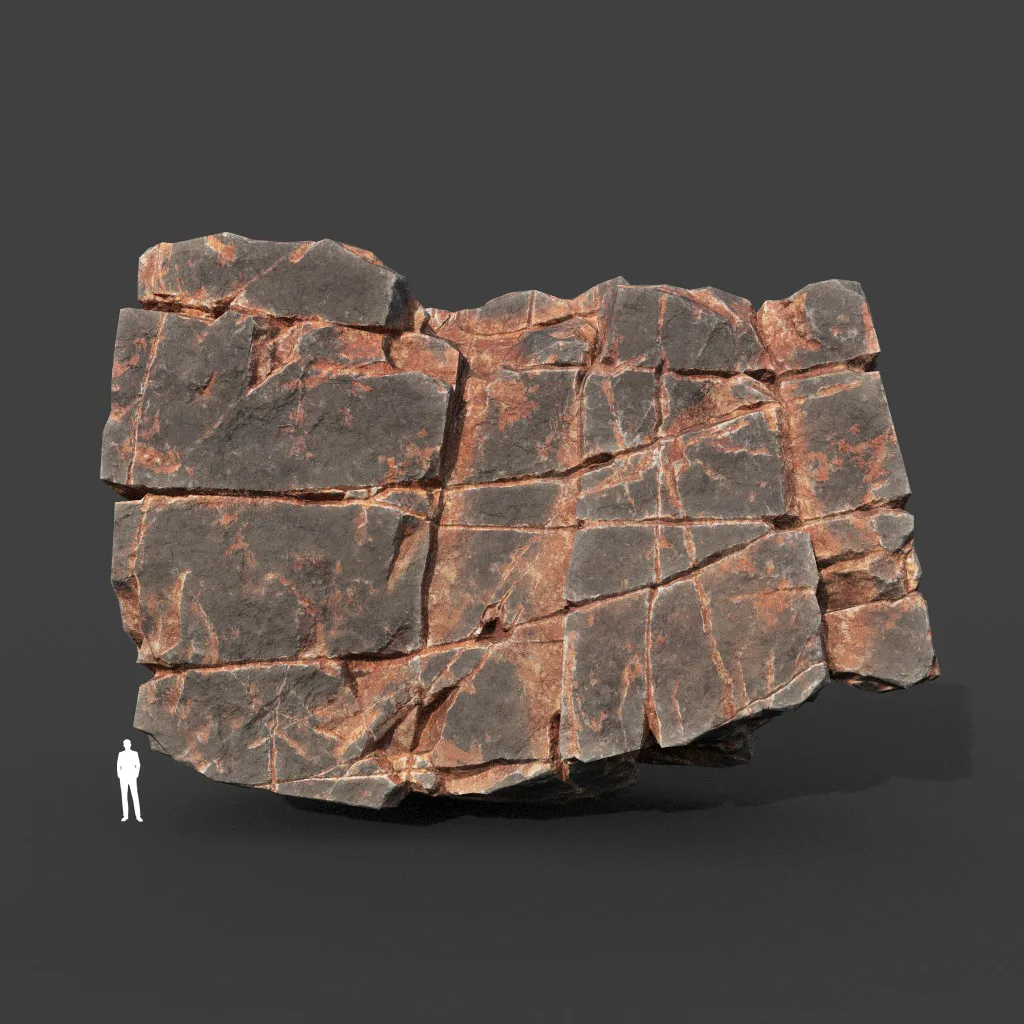 Low poly Desert Cracked Modular Rock 220106