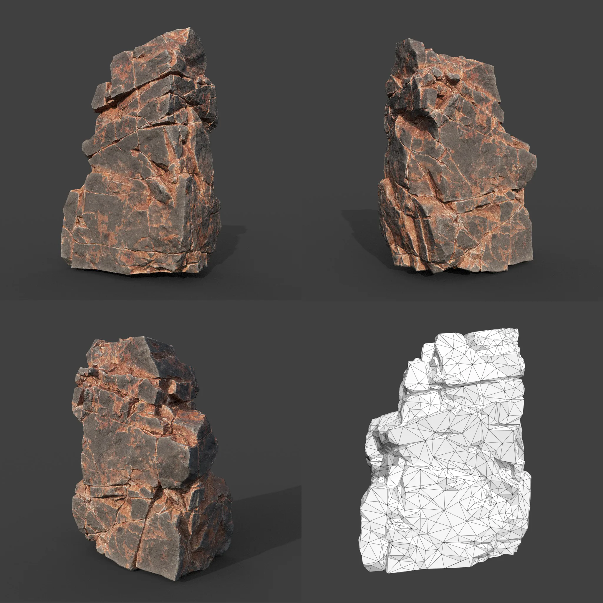 Low poly Desert Cracked Modular Rock 220106