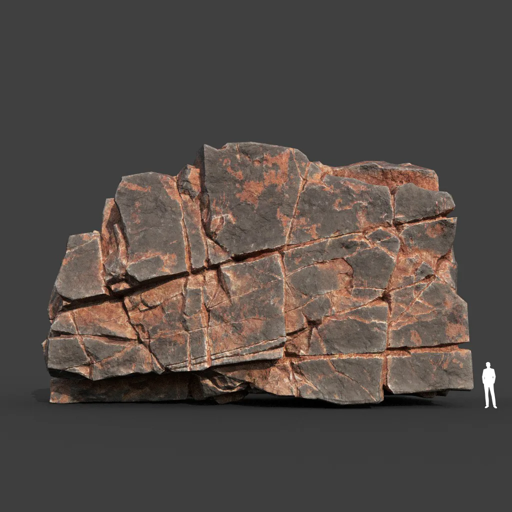 Low poly Desert Cracked Modular Rock 220106