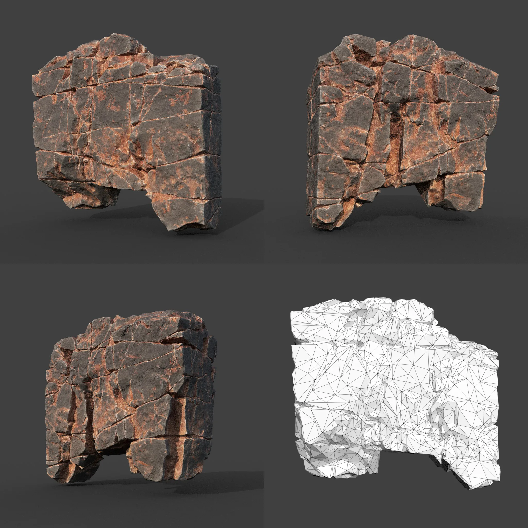 Low poly Desert Cracked Modular Rock 220106