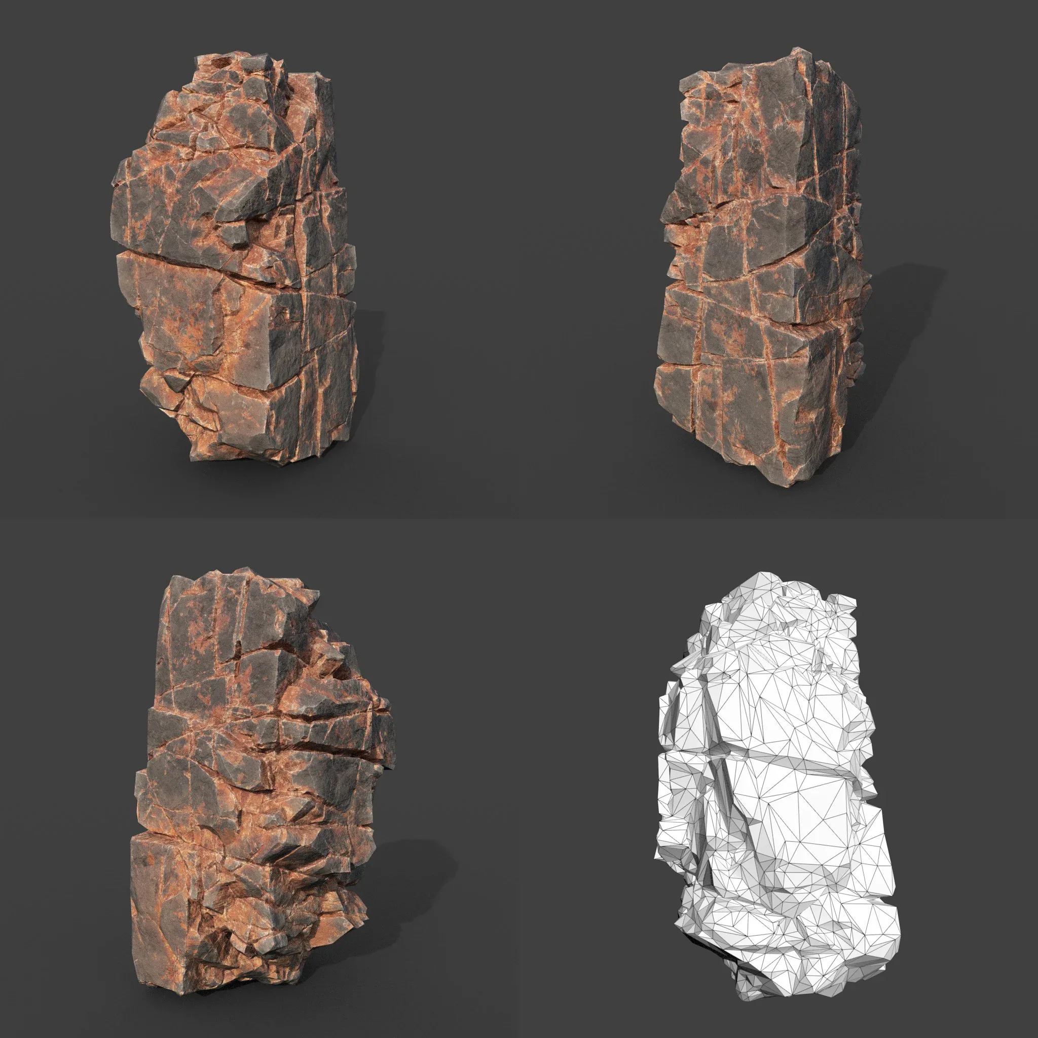 Low poly Desert Cliff Modular Rock 220101