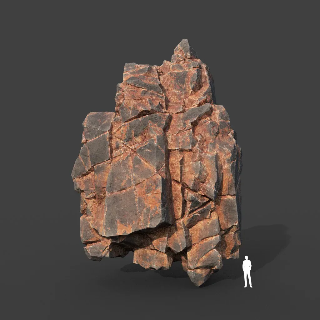 Low poly Desert Cliff Modular Rock 220101