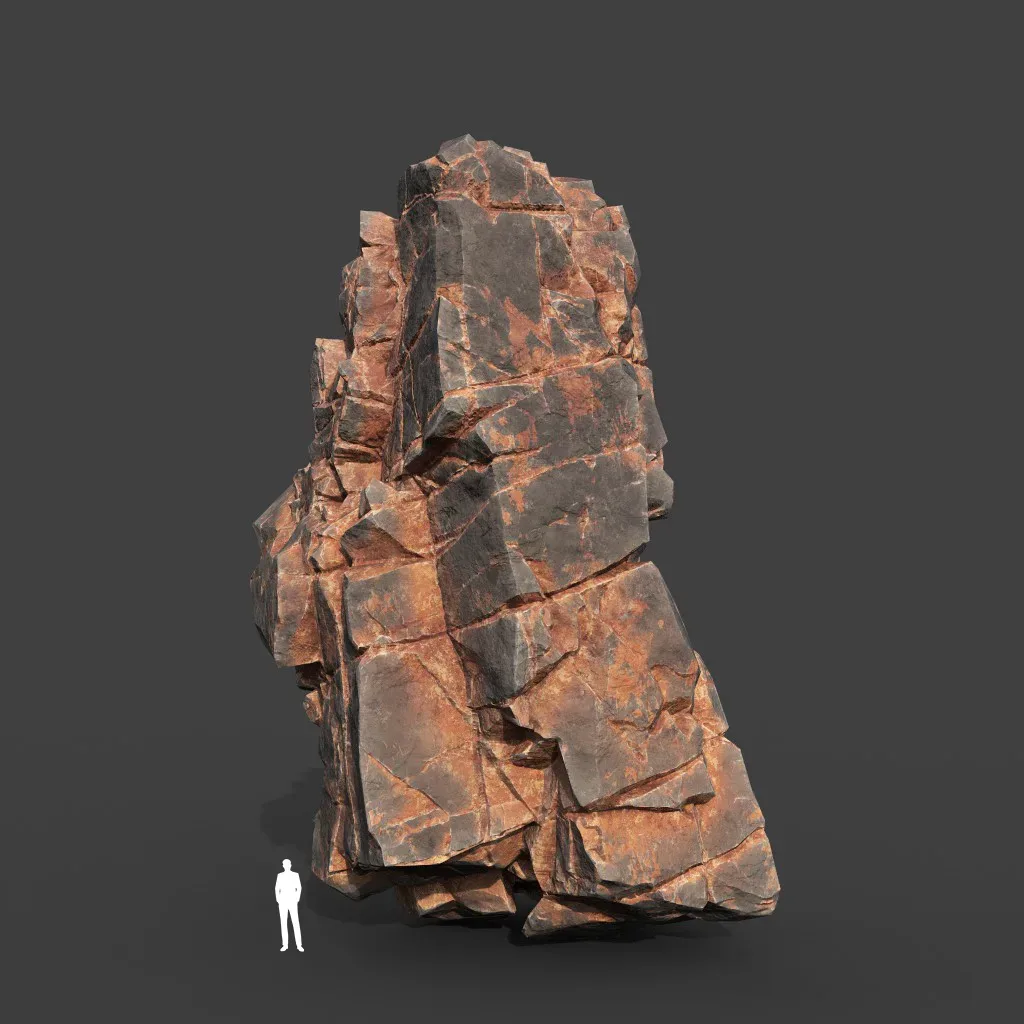 Low poly Desert Cliff Modular Rock 220101