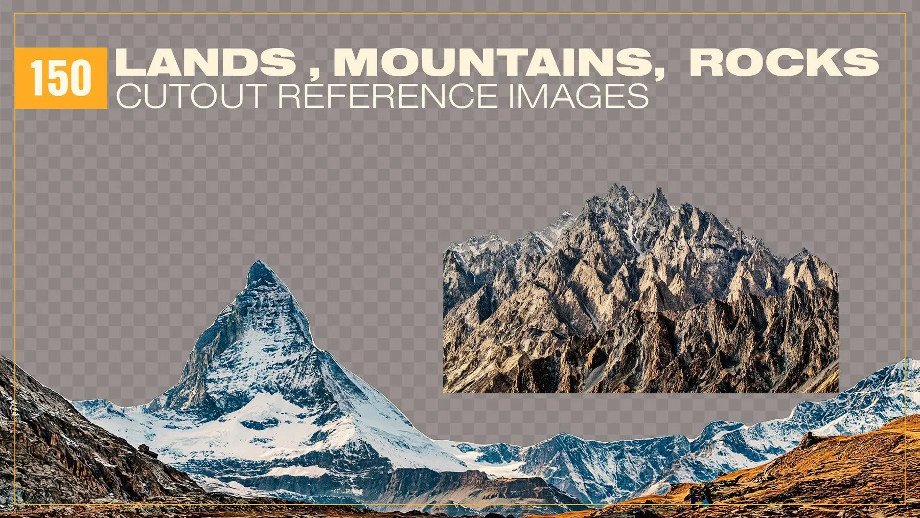 150 Lands , Mountains, Rocks Cutout Reference Images