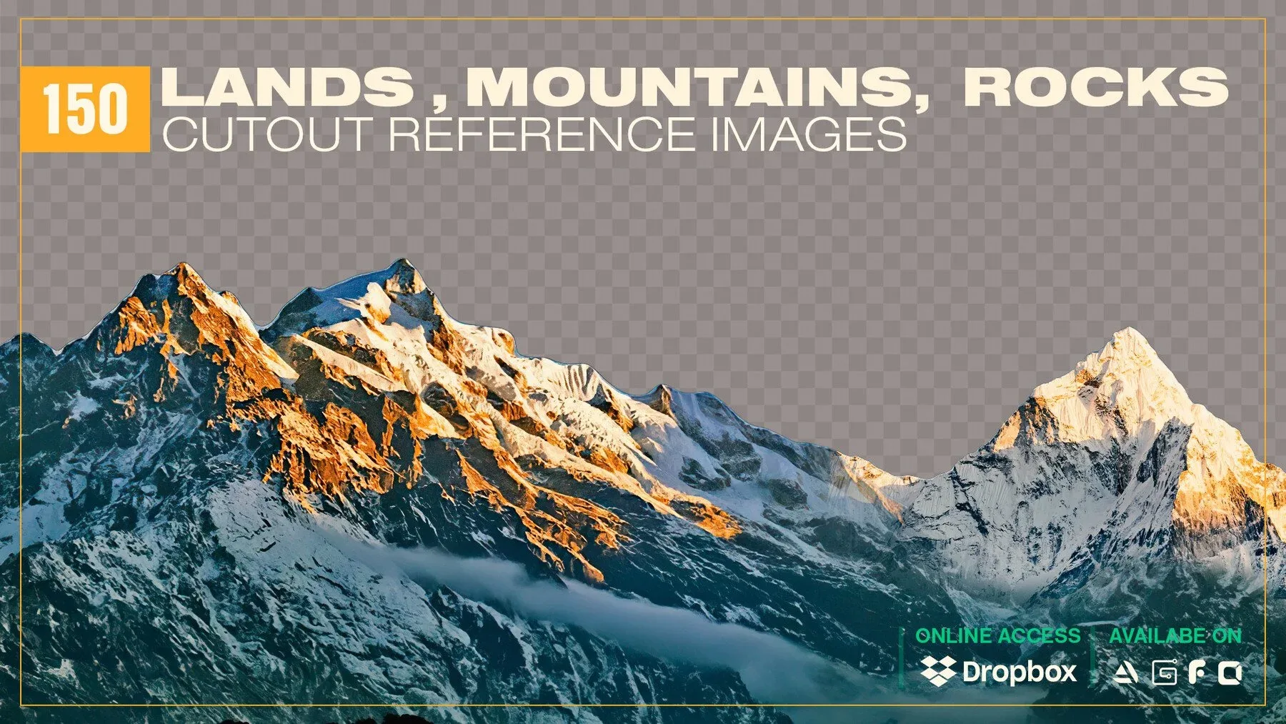 150 Lands , Mountains, Rocks Cutout Reference Images