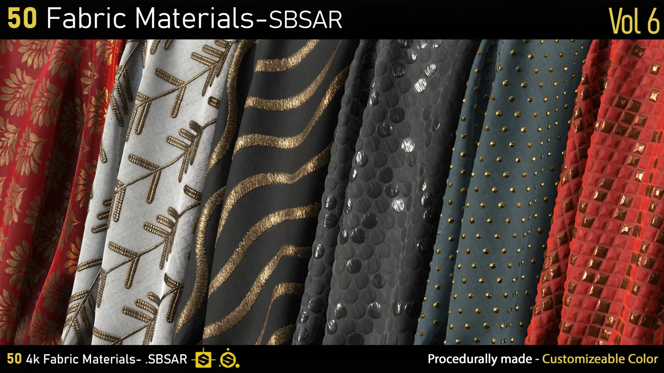 50 Fabric Materials-SBSAR-Vol06