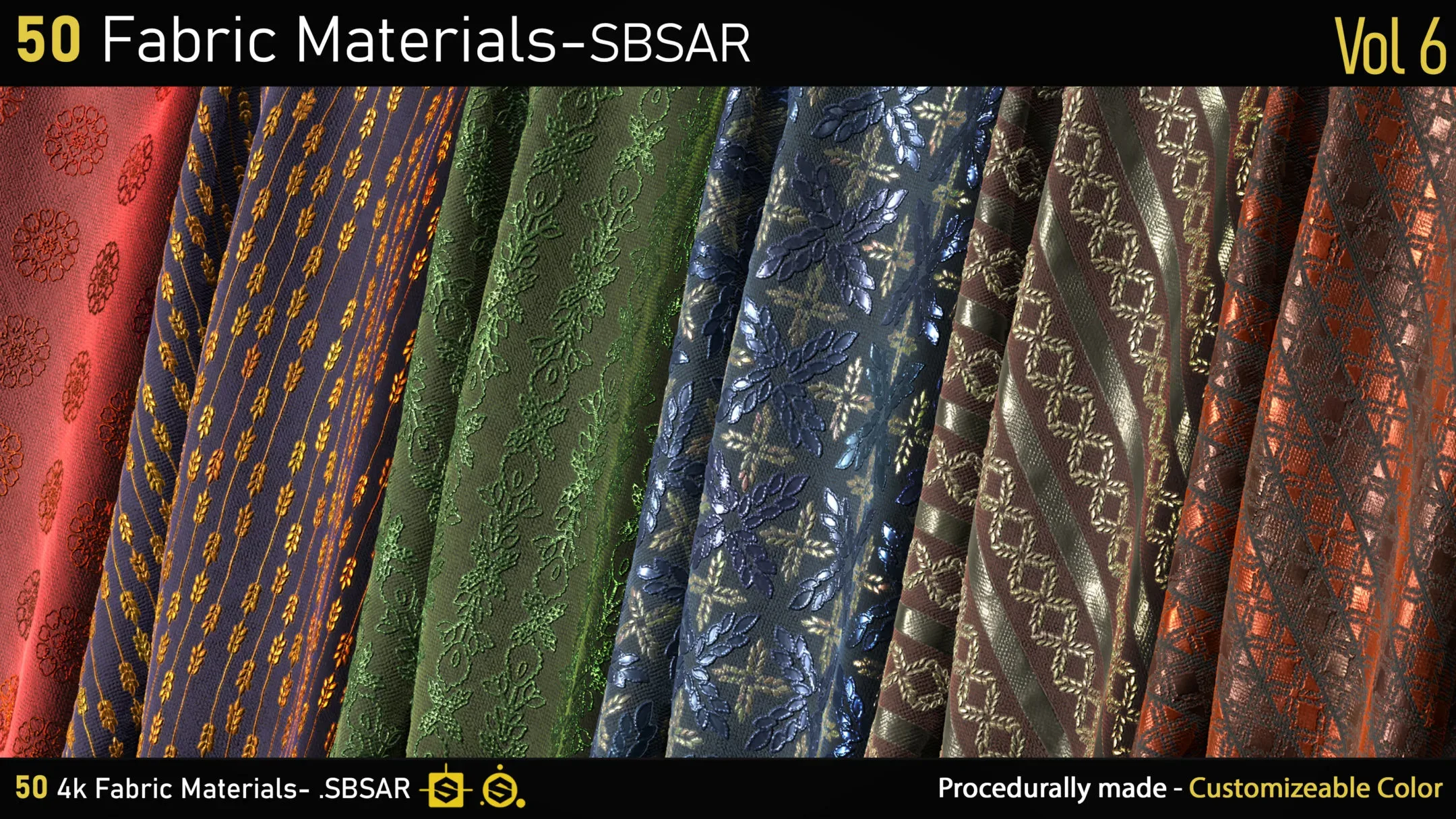 50 Fabric Materials-SBSAR-Vol06