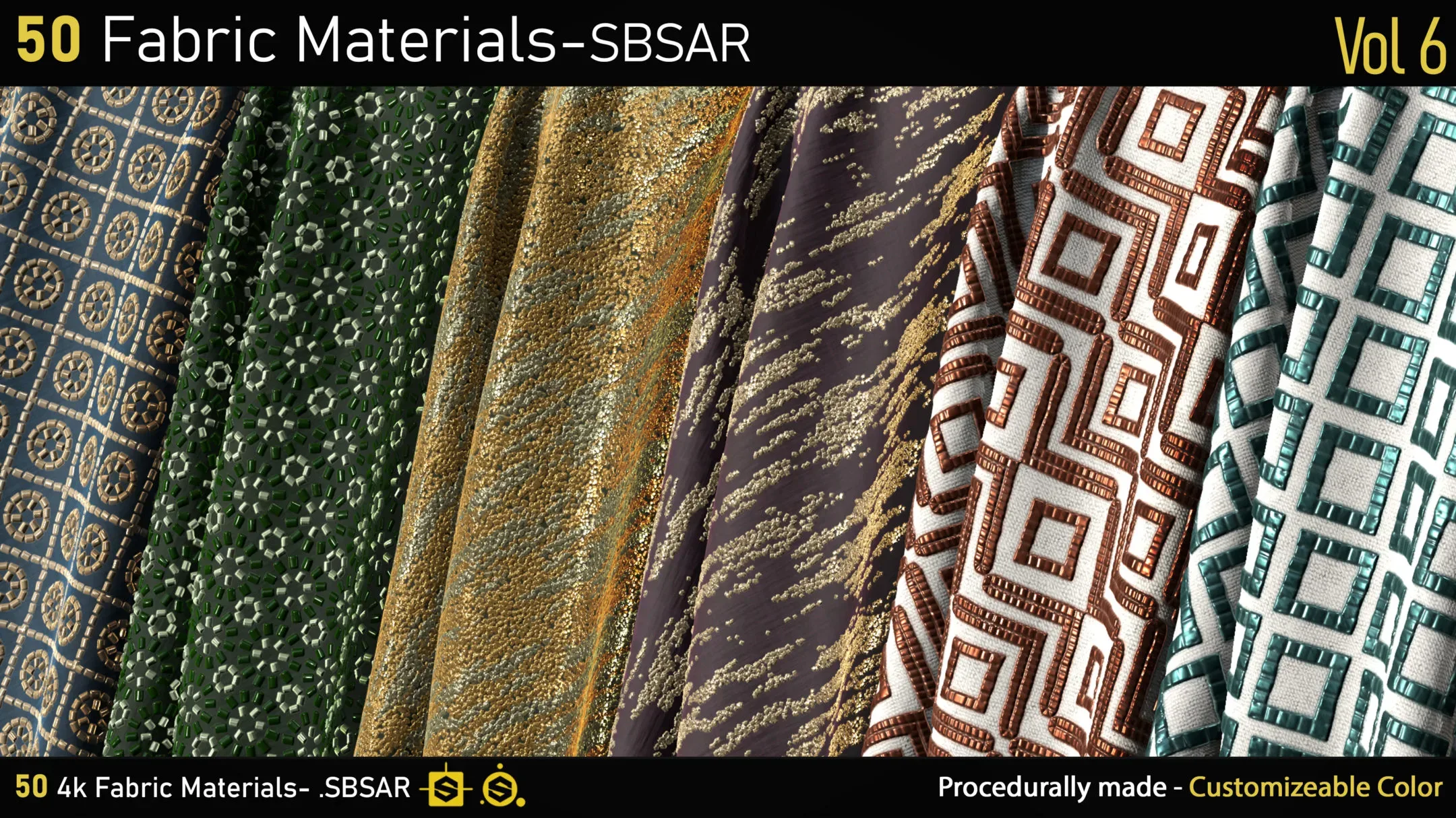 50 Fabric Materials-SBSAR-Vol06