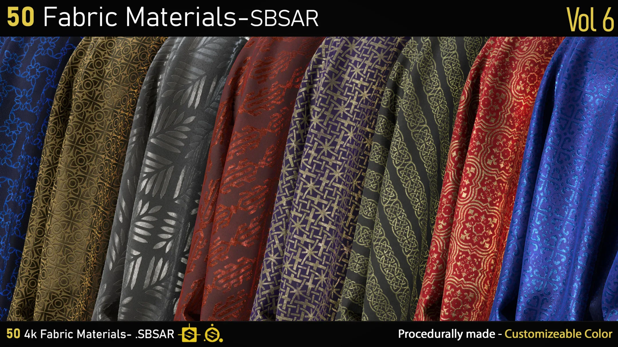 50 Fabric Materials-SBSAR-Vol06