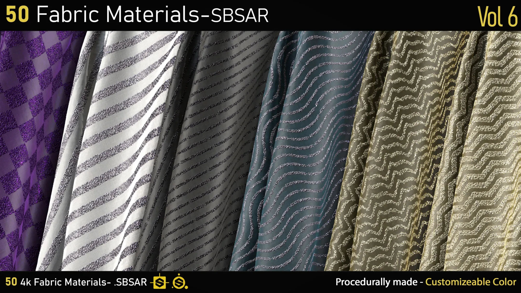 50 Fabric Materials-SBSAR-Vol06