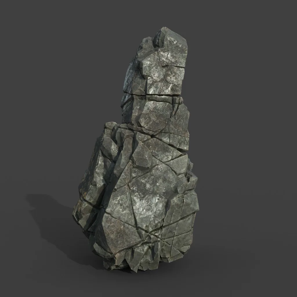 Low poly Black Cliff Modular Rock 211219