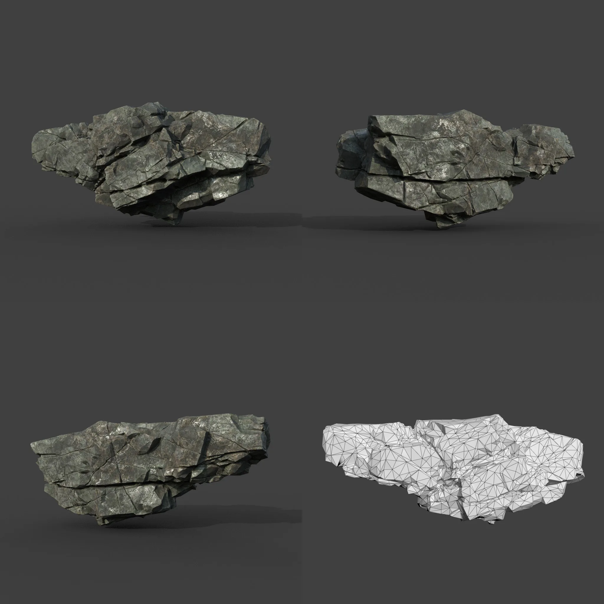 Low poly Black Cliff Modular Rock 211219