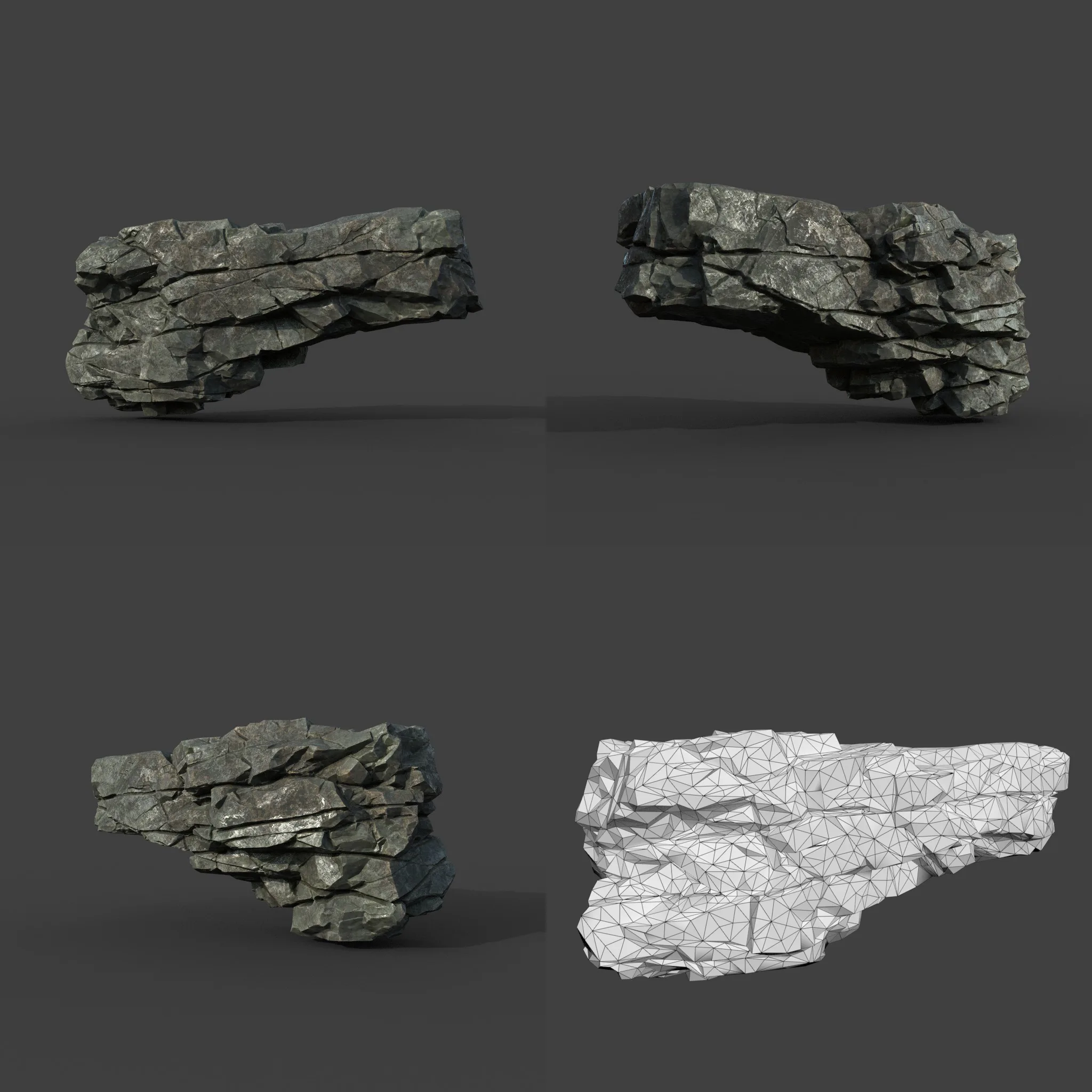 Low poly Black Cliff Modular Rock 211219