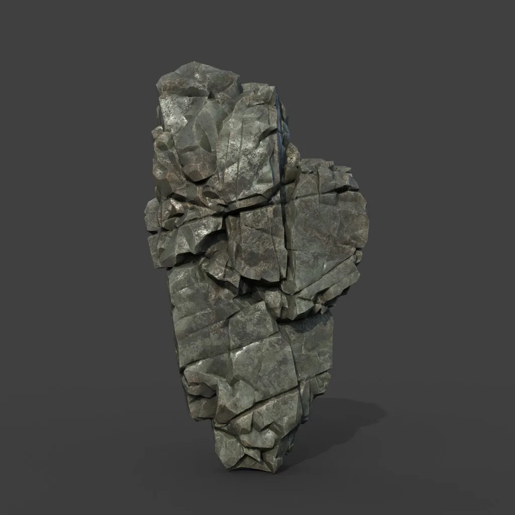 Low poly Black Cliff Modular Rock 211219