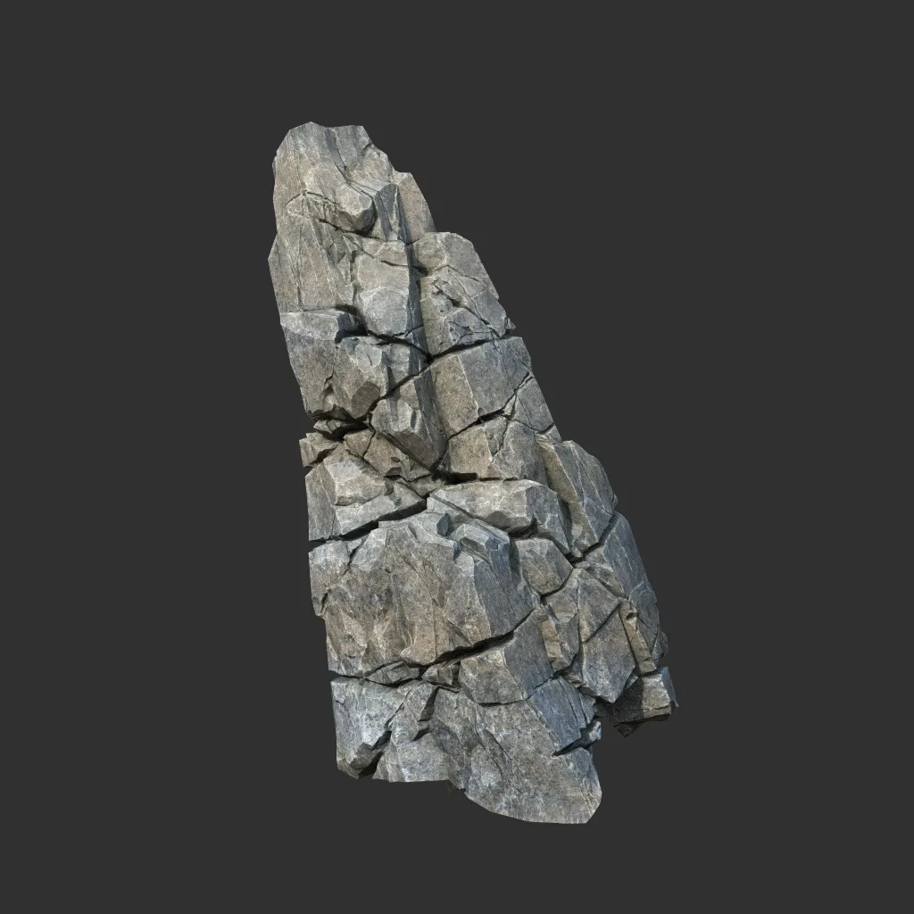 Low poly Gray Cliff Modular Rock 211219