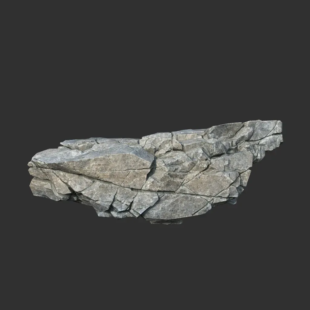 Low poly Gray Cliff Modular Rock 211219