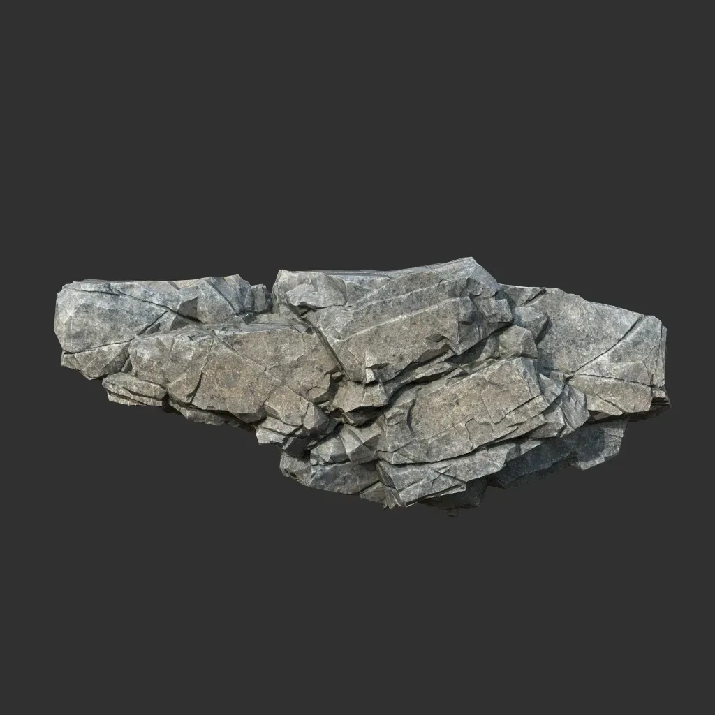 Low poly Gray Cliff Modular Rock 211219