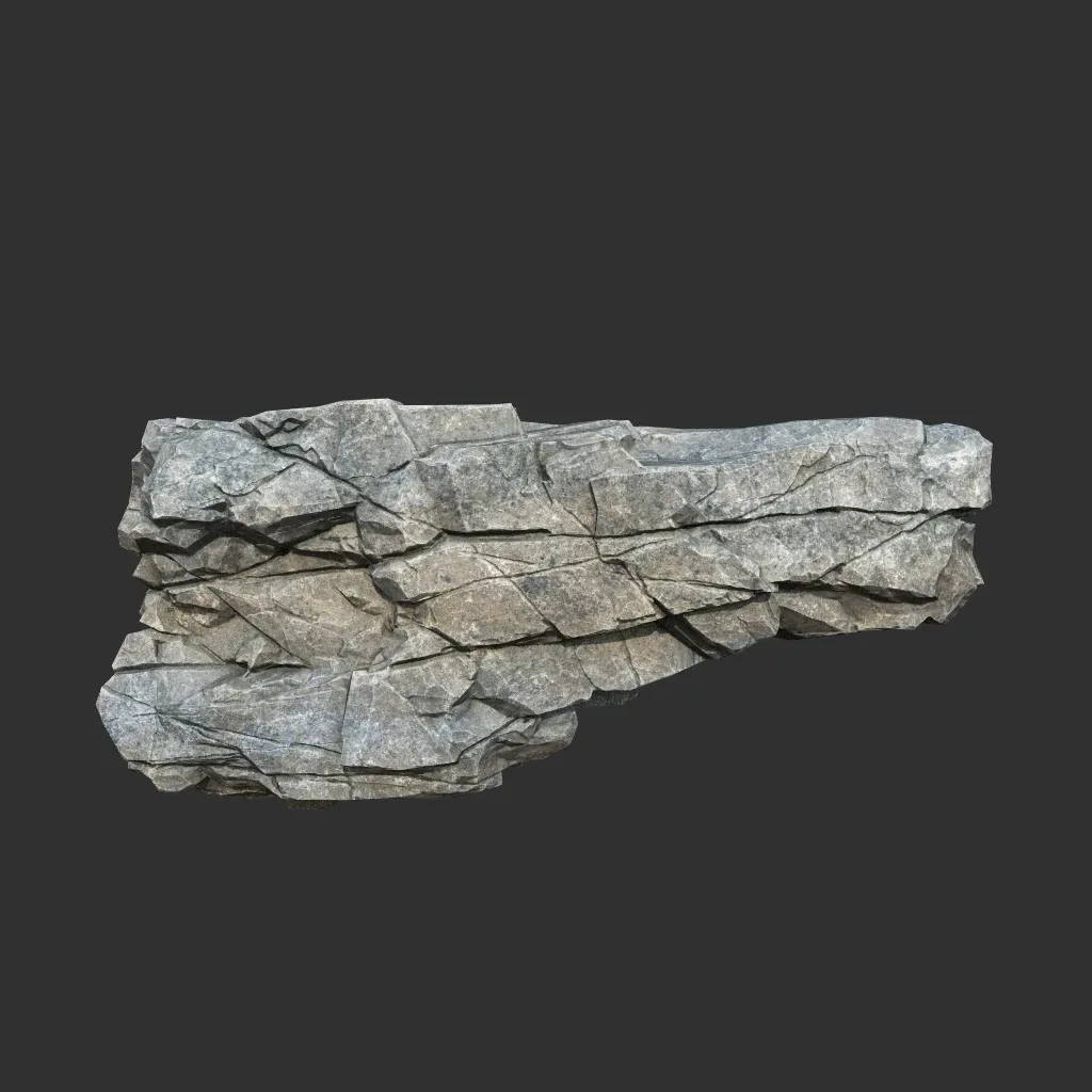 Low poly Gray Cliff Modular Rock 211219