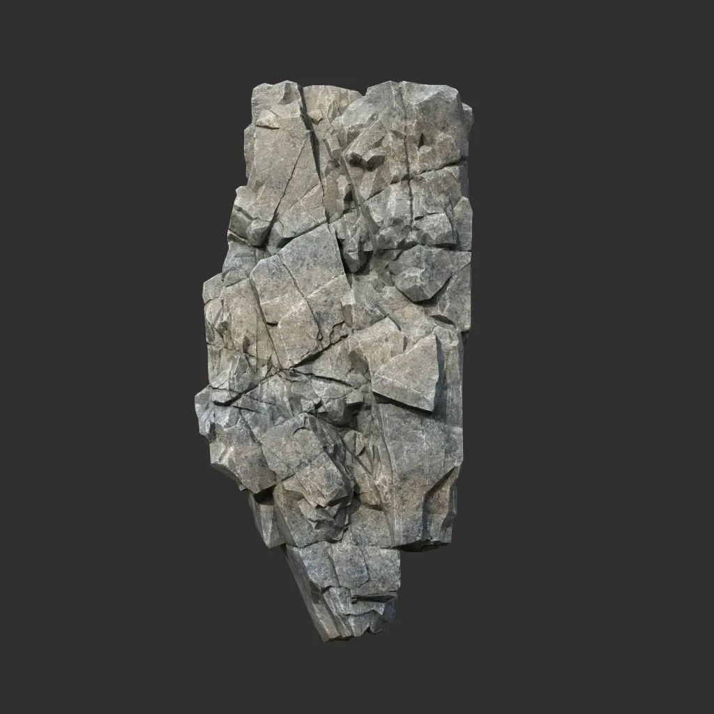 Low poly Gray Cliff Modular Rock 211219