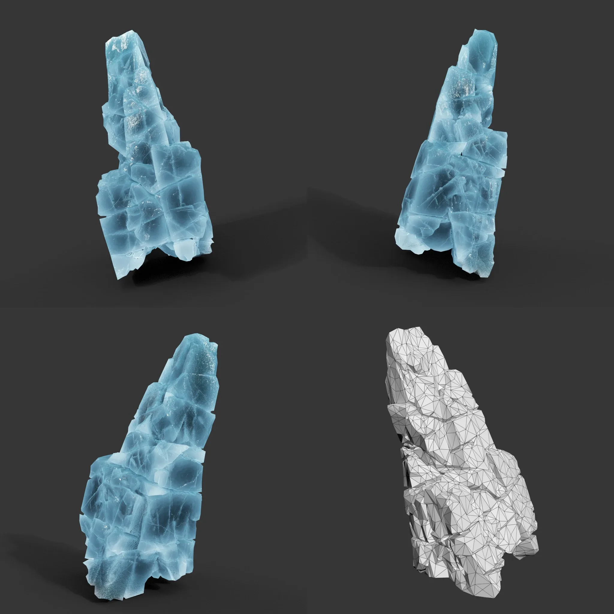 Low poly Ice Block Modular 210811