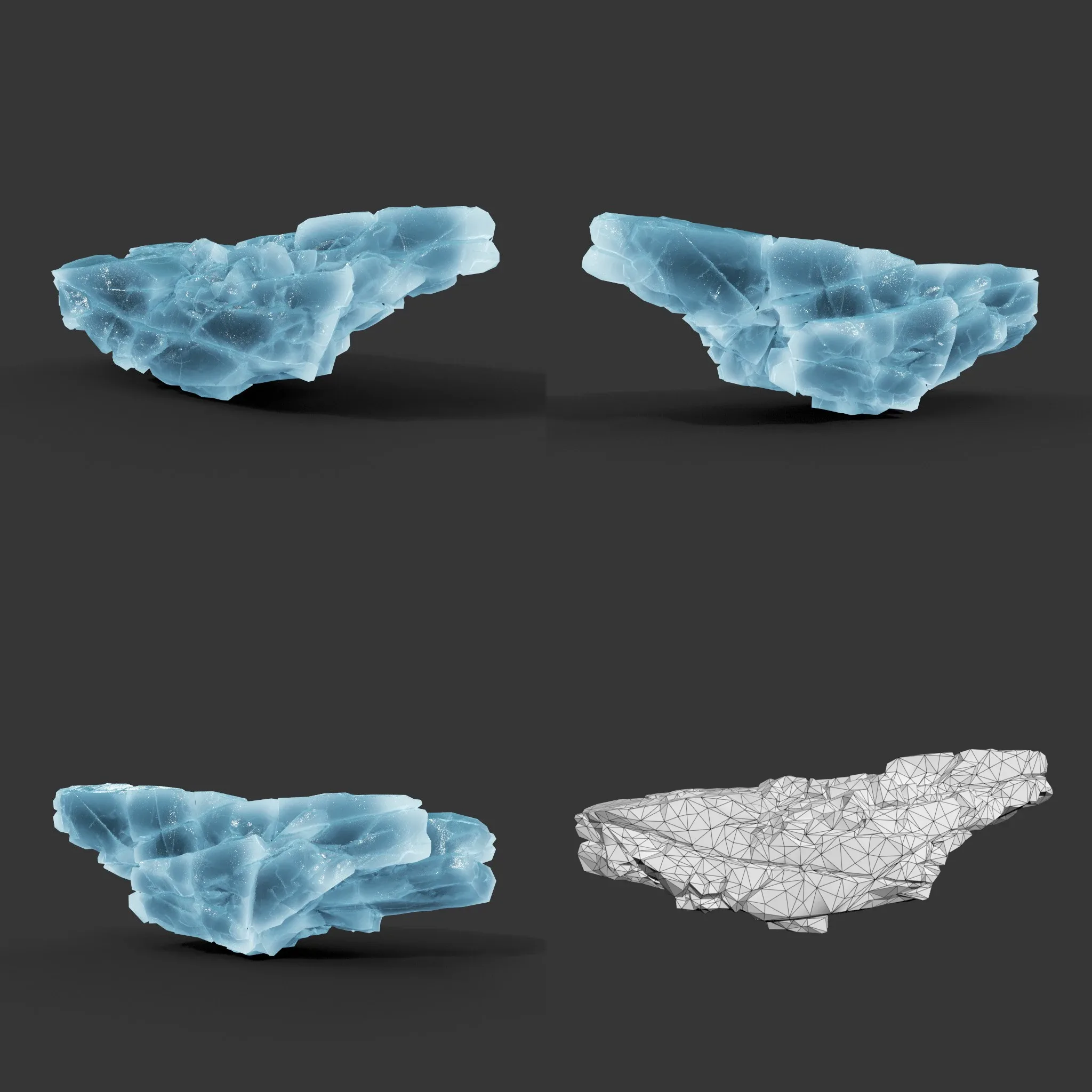 Low poly Ice Block Modular 210811