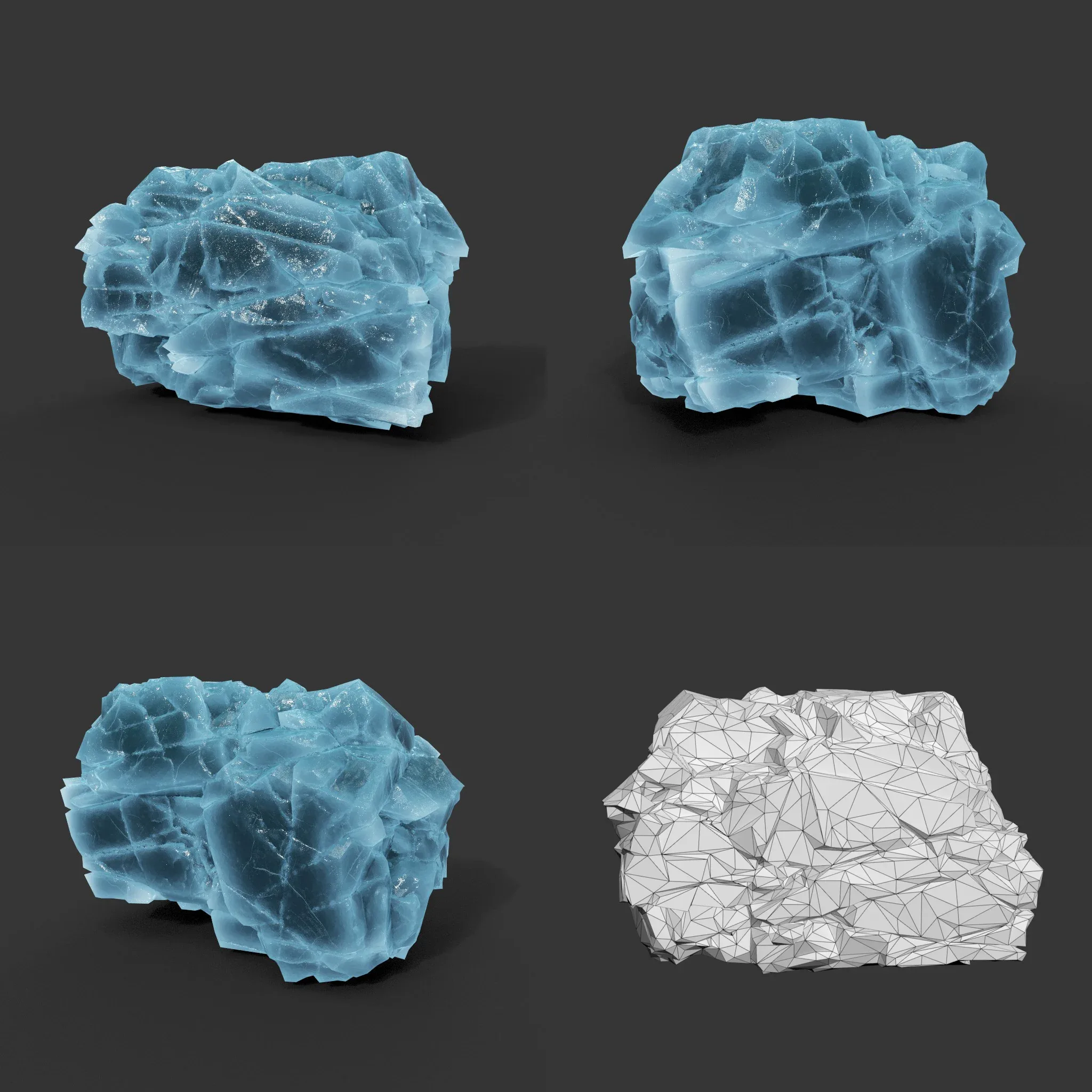 Low poly Ice Block Modular 210811