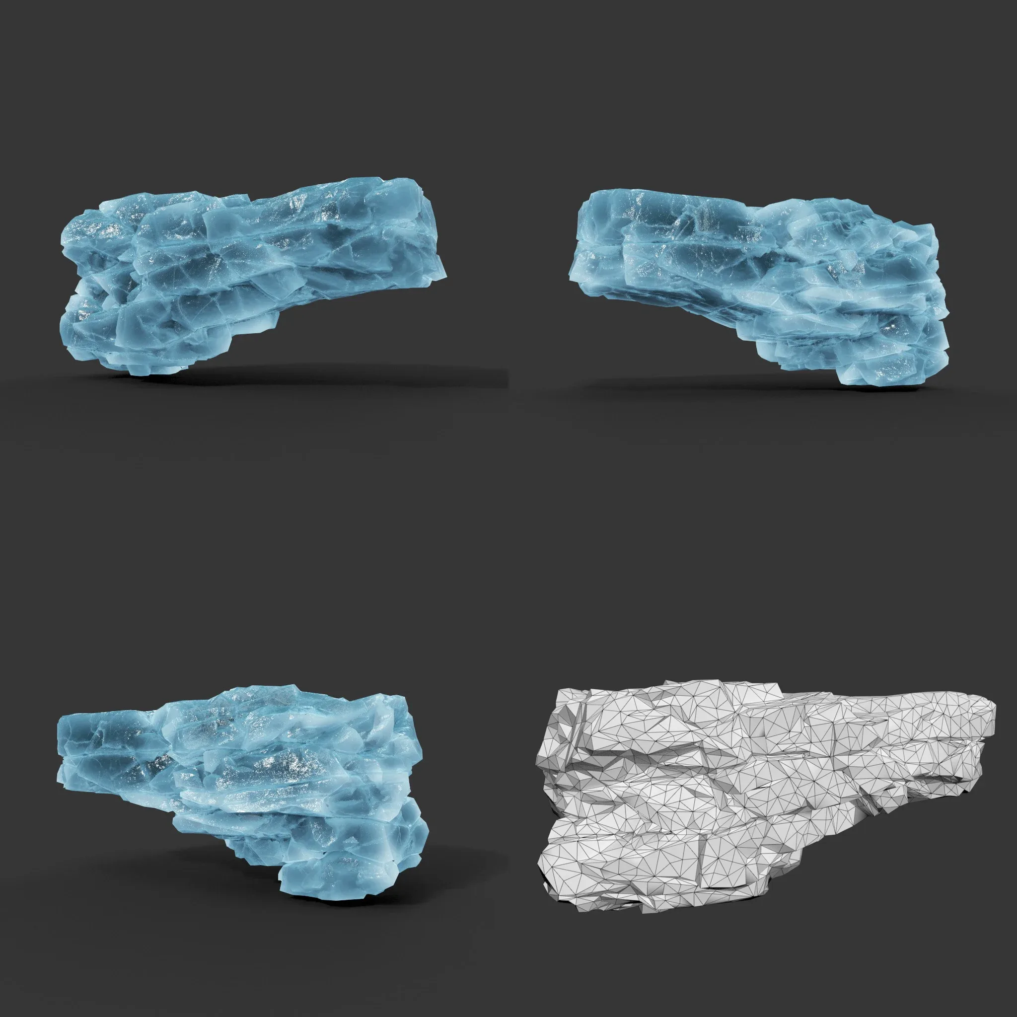 Low poly Ice Block Modular 210811