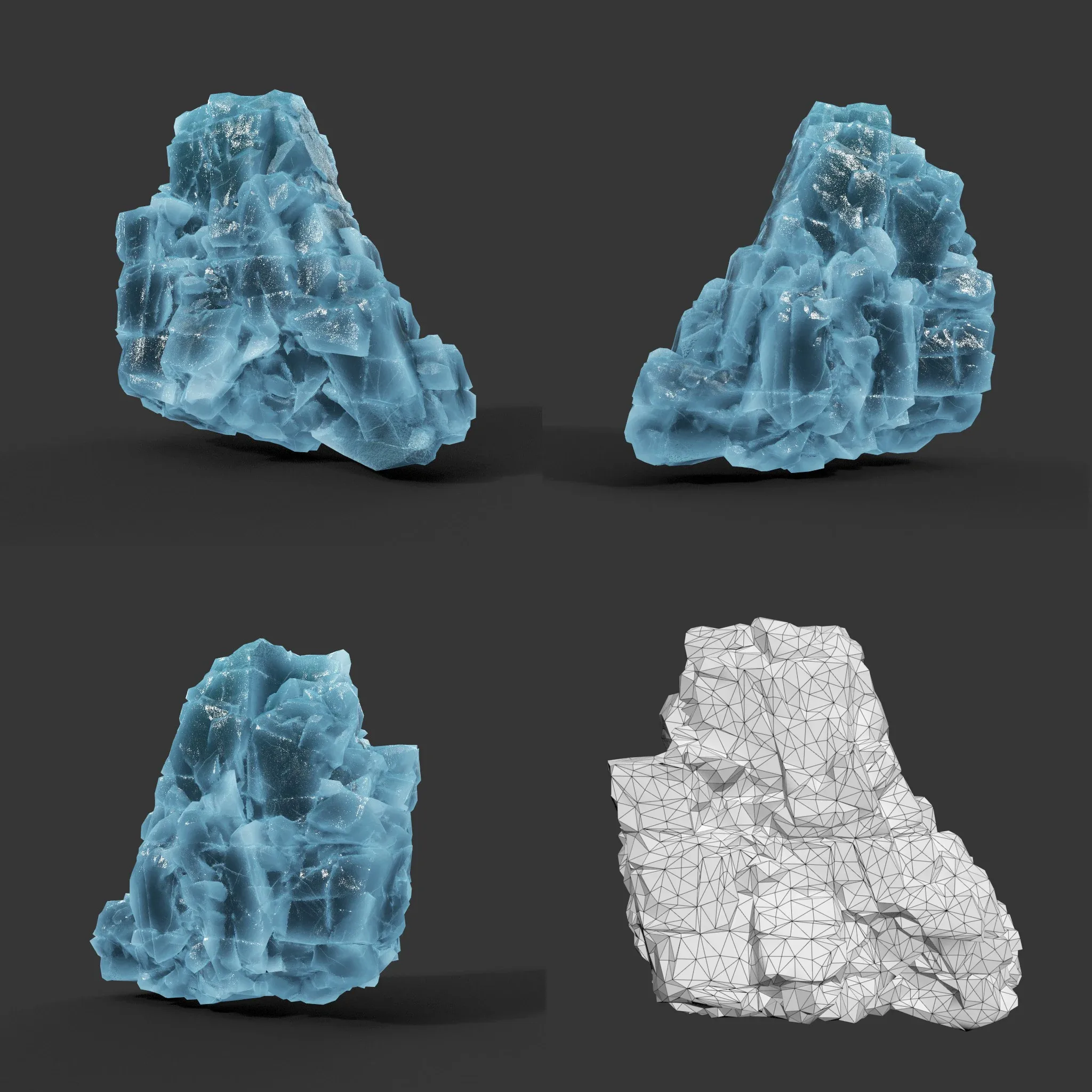 Low poly Ice Block Modular 210811