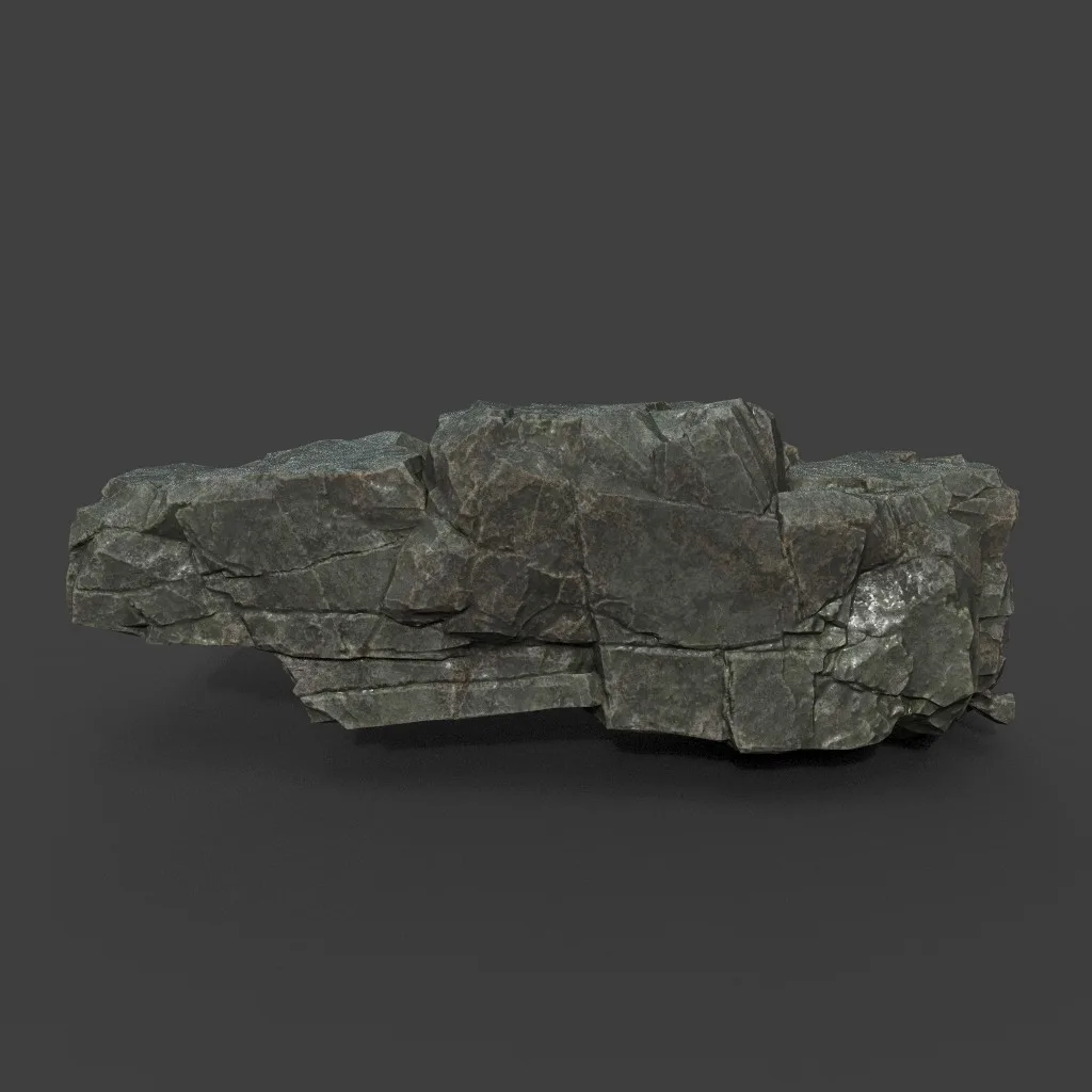 Low poly Black Sharp Modular Rock 211210